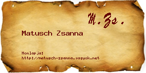 Matusch Zsanna névjegykártya